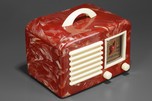 Striking Red Swirled General Television 5A5 Radio